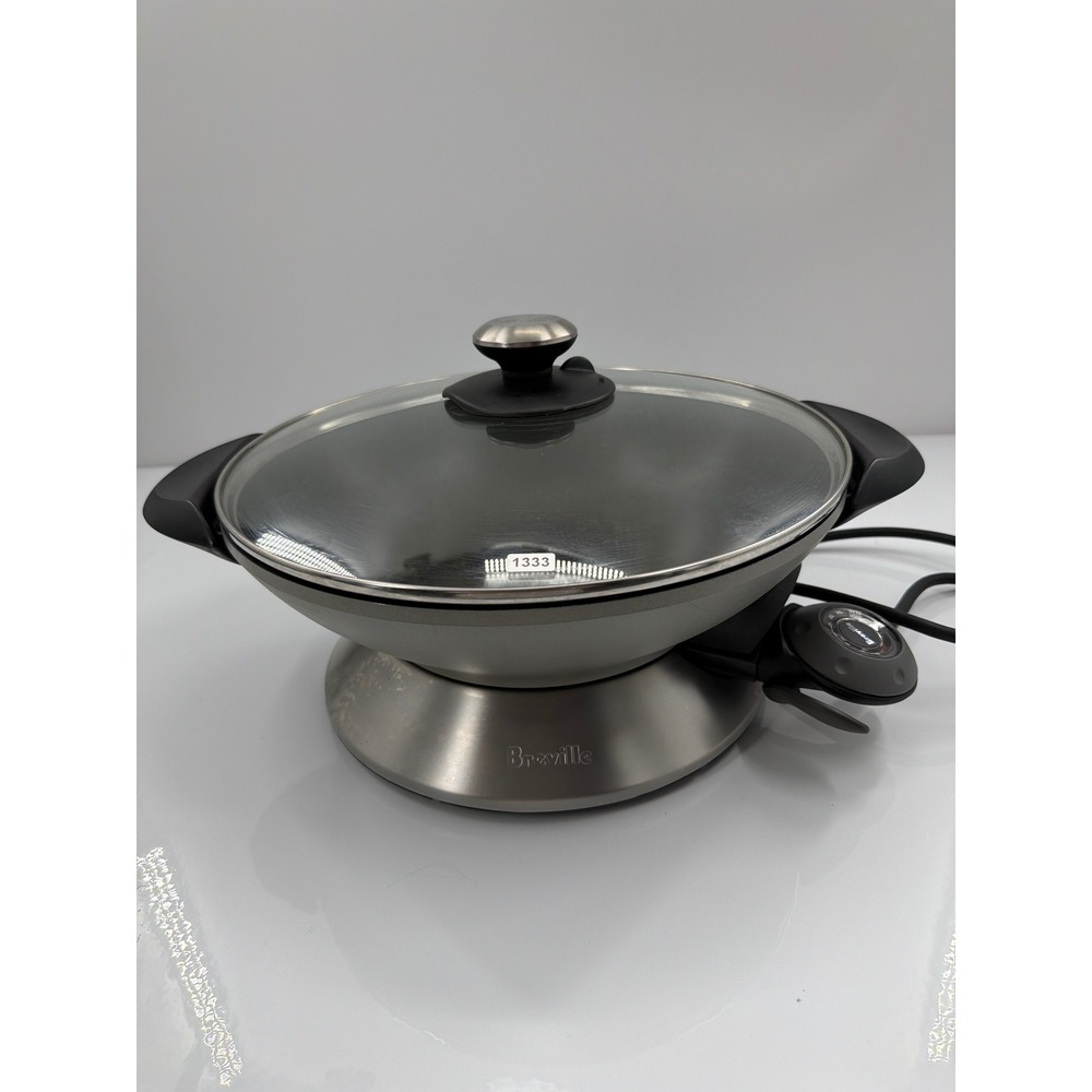 Breville Hot Wok Electric Skillet BEW600XL Silver 6 Quart Non-Stick 1500W
